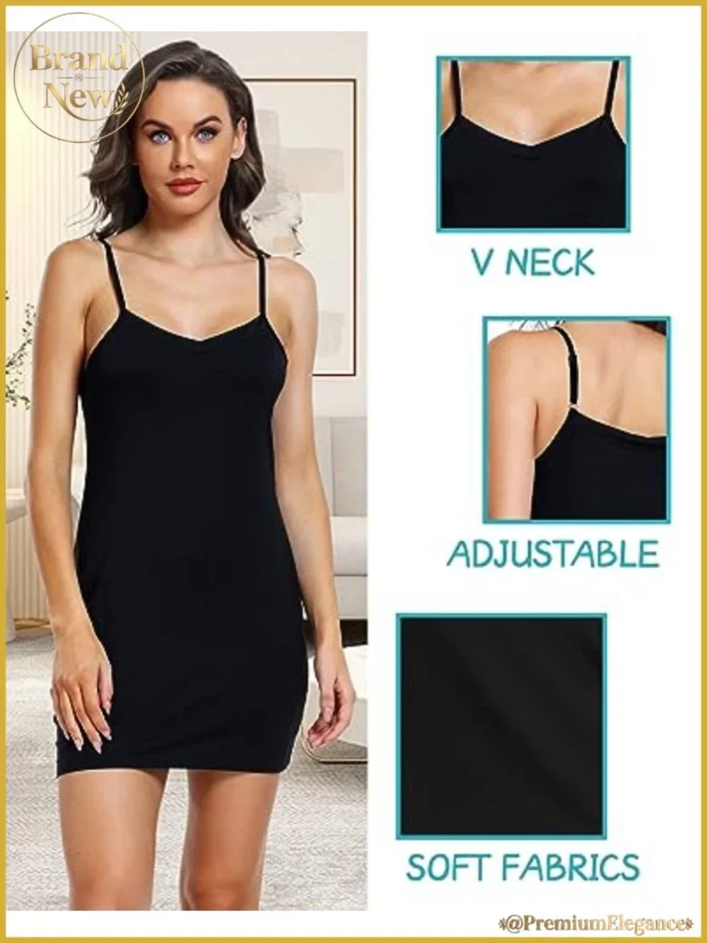2 Pack Full Slip Dresses for Women Under Dress Adjustable Spaghetti Strap Cami
